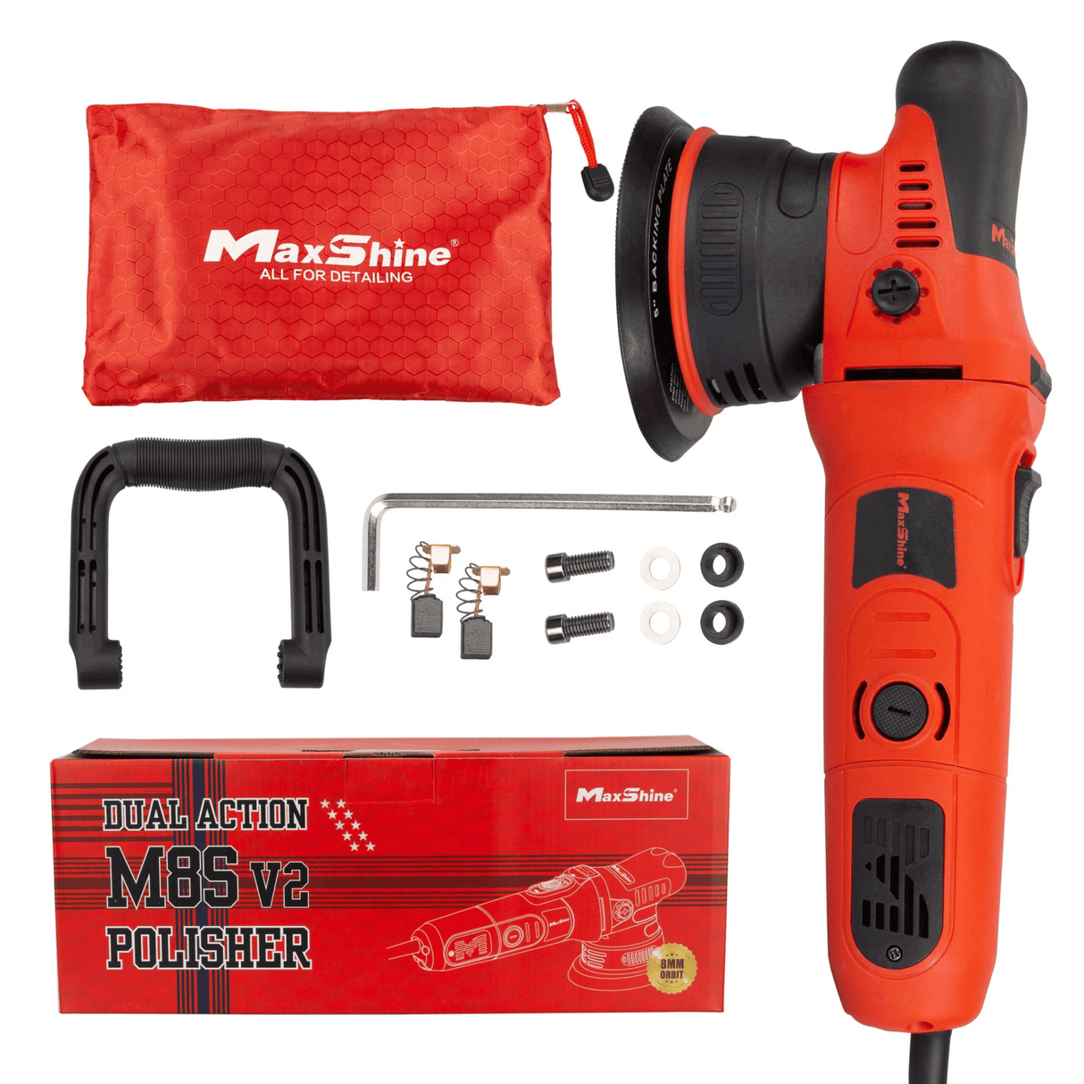 Dual Action Polisher For Car Detailing | M8S V2 - 5in Plate, 8mm Throw, 1000W